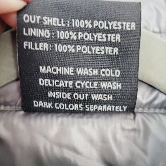 Vintage Blue Ocean Collection Puffer Vest Lightweight Liquid Gray Y2K Large NEW - Picture 5 of 9